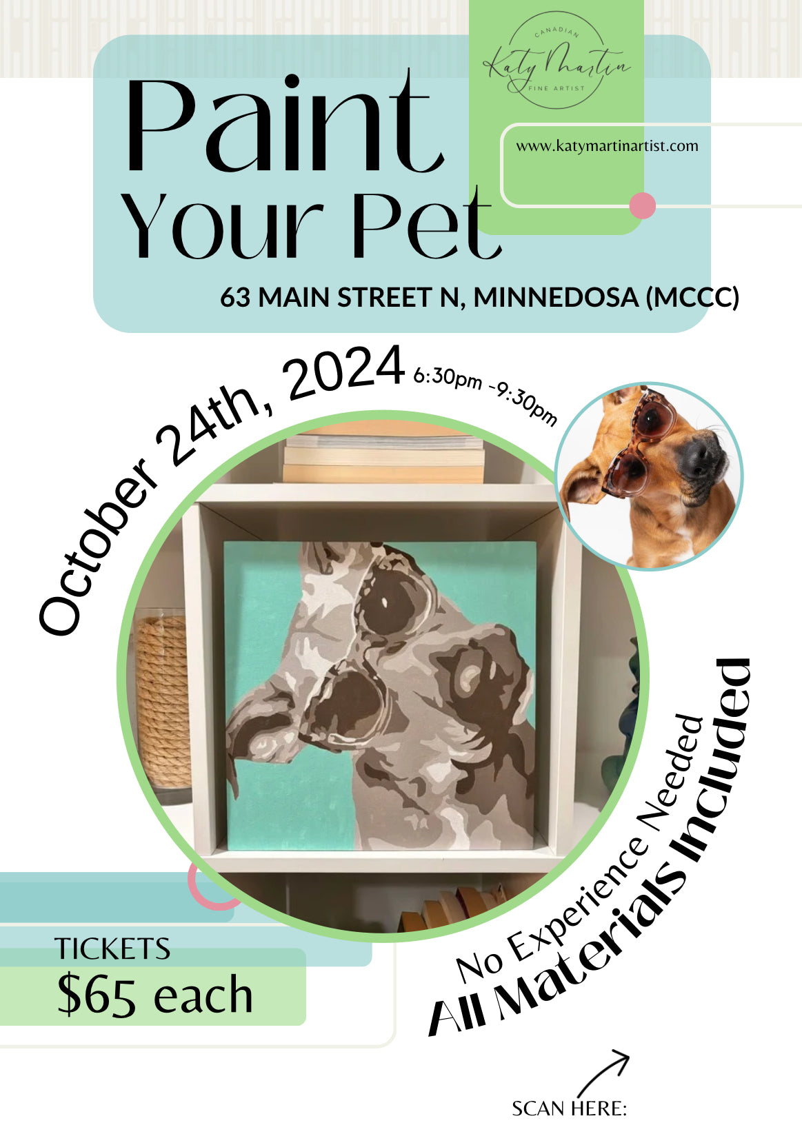 Paint Your Pet - Oct 24th 6:30pm - 9:30pm @ MInnedosa Community Conference Centre