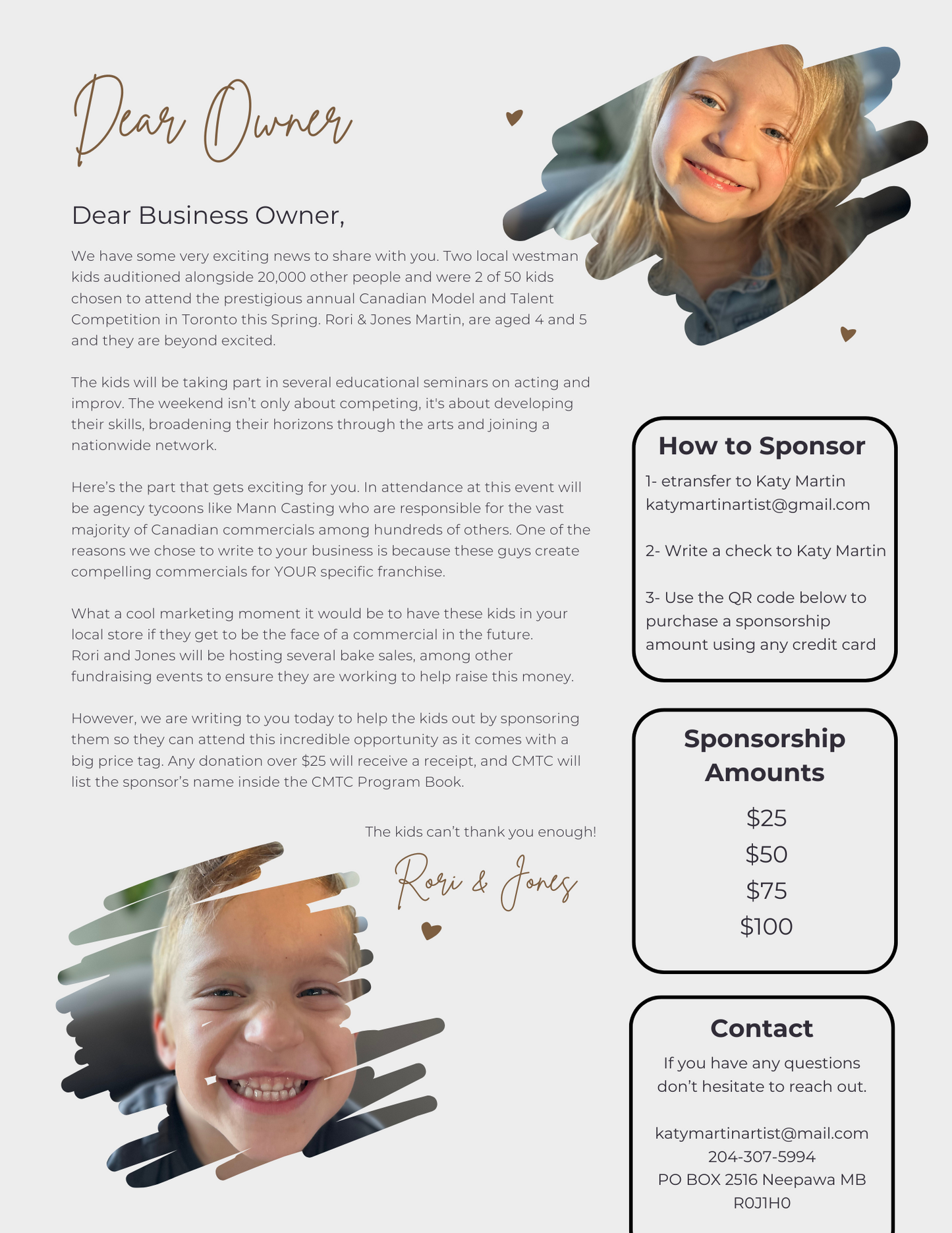 50$ Sponsorship (Rori & Jones)